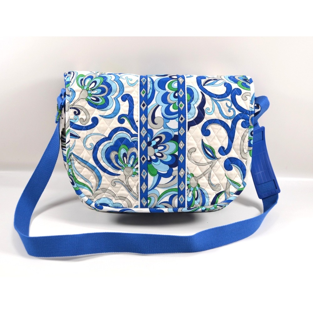 Vera Bradley Messenger Crossbody Mailbag Hipster Bag Tote Mediterranean White
